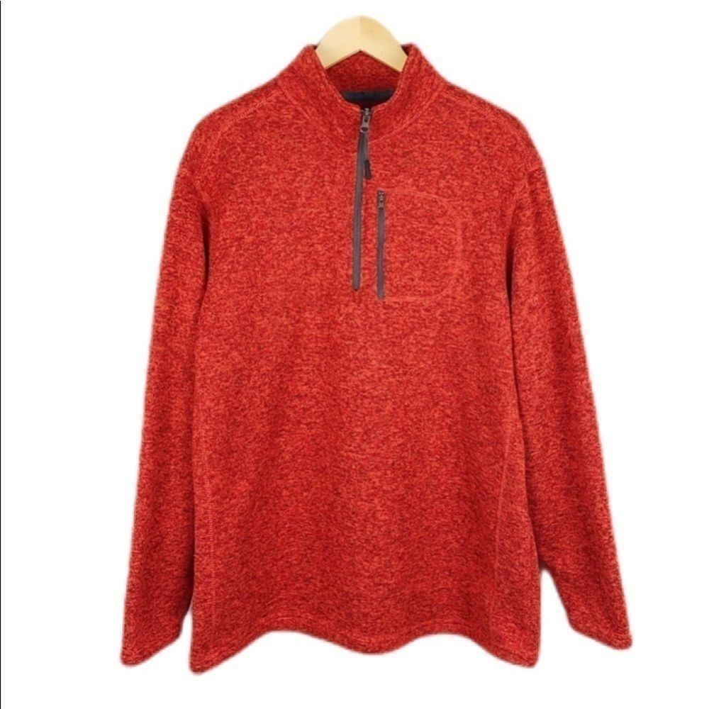 Mountain Club Red-Orange 1/4 zip up jacket